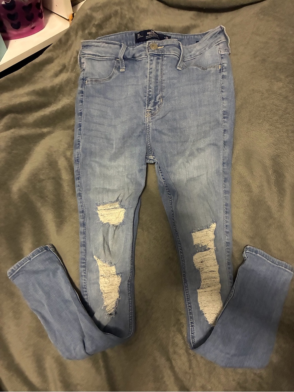 Hollister Light Blue Ripped Skinny Jeans